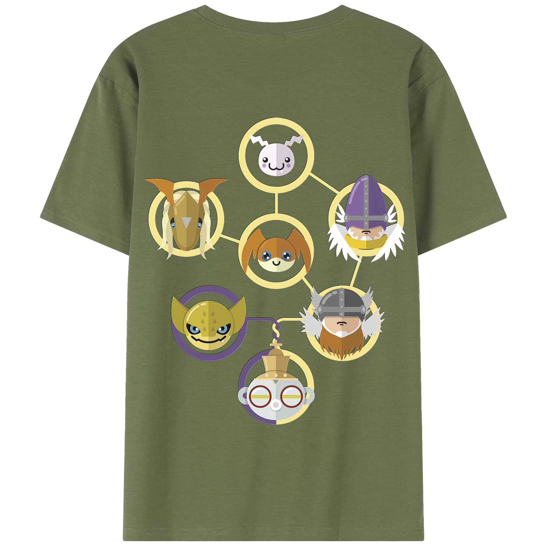 （画像用） Digimon デジタルモンスター/デジモン 綿100％半袖Tシャツ（背面プリント）